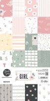 Sada papírů MODA SCRAP 6x12" - Hello Sweet Girl - sada 21 listů
