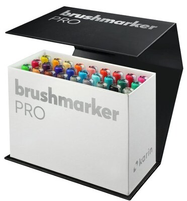 Akvarelové fixy KARIN Brushmarker PRO 27 - sada 27 ks