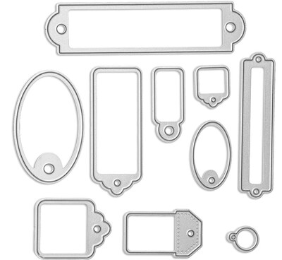 Vyřezávací šablony dpCraft - štítky - sada 10 ks