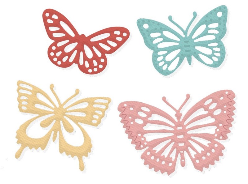 Vyřezávací šablony dpCraft - motýli - sada 4 ks