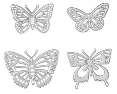 Vyřezávací šablony dpCraft - motýli - sada 4 ks