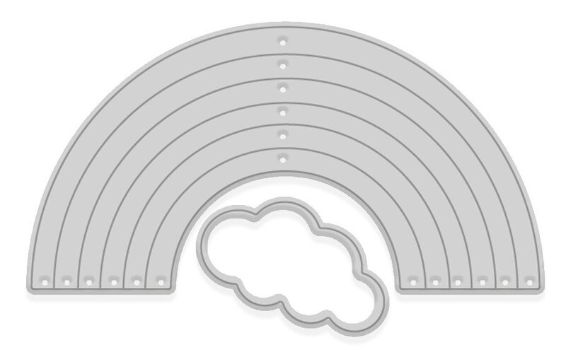 Vyřezávací šablony dpCraft - duha - sada 2 ks