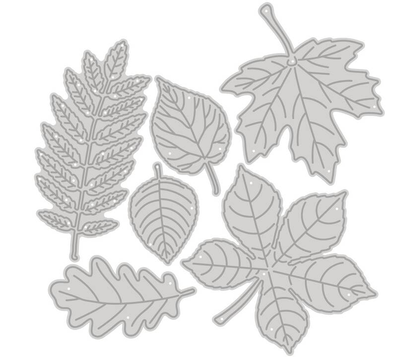 Vyřezávací šablony dpCraft - listy - sada 6 ks