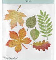 Vyřezávací šablony dpCraft - listy - sada 6 ks