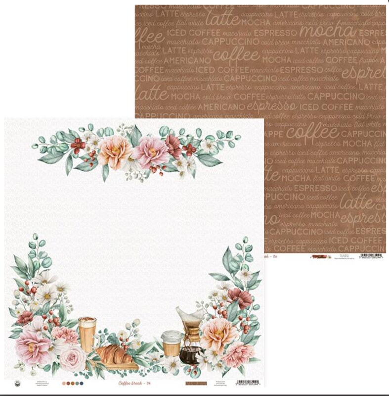 Sada scrapbookových oboustranně potištěných papírů P13 12x12" - Coffee Break - sada 12 listů