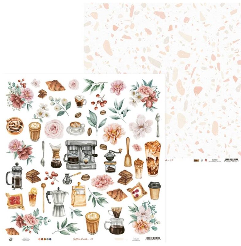 Sada scrapbookových oboustranně potištěných papírů P13 12x12" - Coffee Break - sada 12 listů