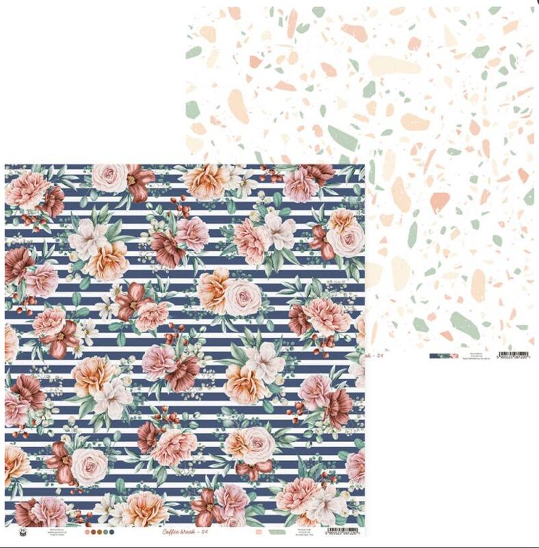 Sada scrapbookových oboustranně potištěných papírů P13 12x12" - Coffee Break - sada 12 listů