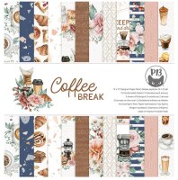 Sada scrapbookových oboustranně potištěných papírů P13 12x12" - Coffee Break - sada 12 listů