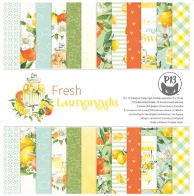 Sada scrapbookových oboustranně potištěných papírů P13 12x12" - Fresh Lemonade - sada 12 listů