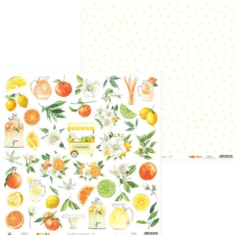 Sada scrapbookových oboustranně potištěných papírů P13 12x12" - Fresh Lemonade - sada 12 listů