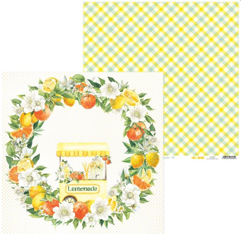 Sada scrapbookových oboustranně potištěných papírů P13 12x12" - Fresh Lemonade - sada 12 listů