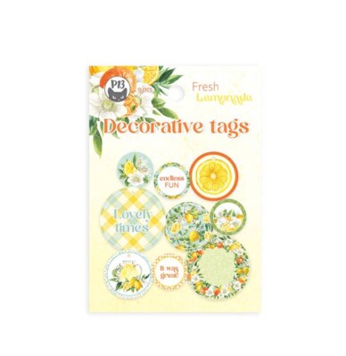 Dekorativní visačky kulaté P13 - Fresh Lemonade - sada 9 ks