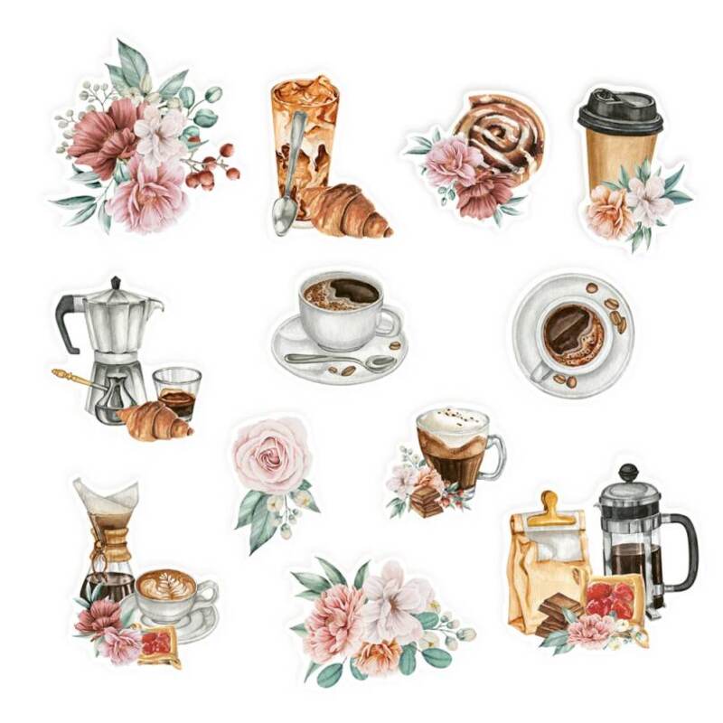 Papírové výseky P13 - Coffee Break - sada 12 ks