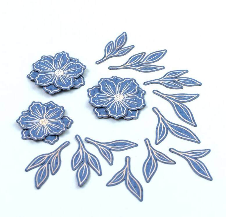 Papírové výseky P13 - Coffee Break kytky