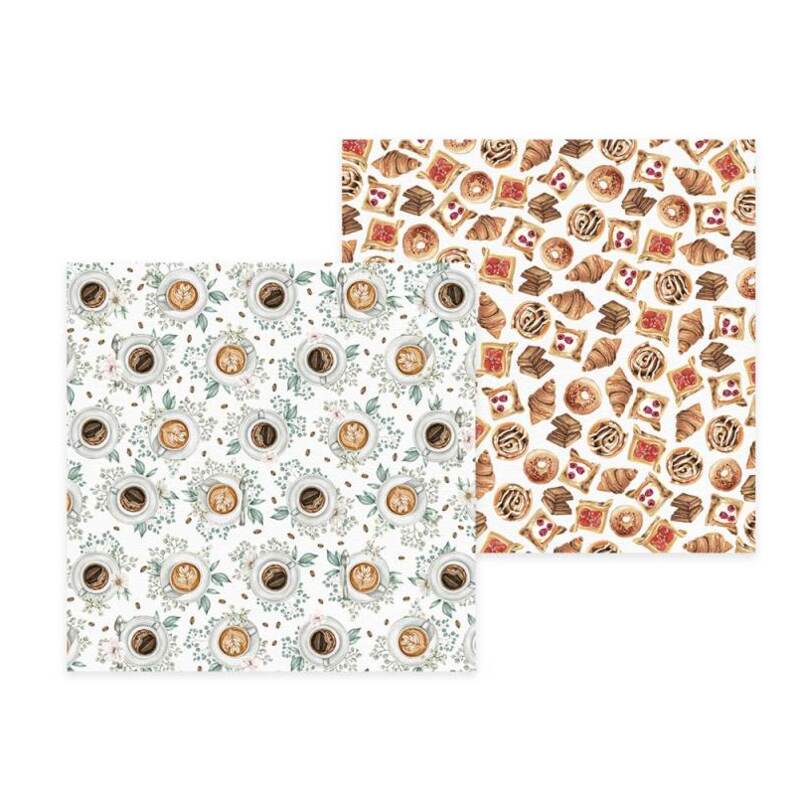 Sada scrapbookových oboustranně potištěných papírů P13 6x6" - Coffee Break - sada 24 listů