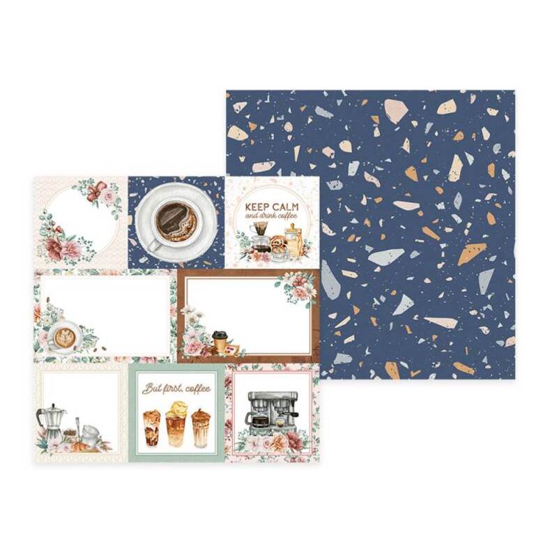 Sada scrapbookových oboustranně potištěných papírů P13 6x6" - Coffee Break - sada 24 listů