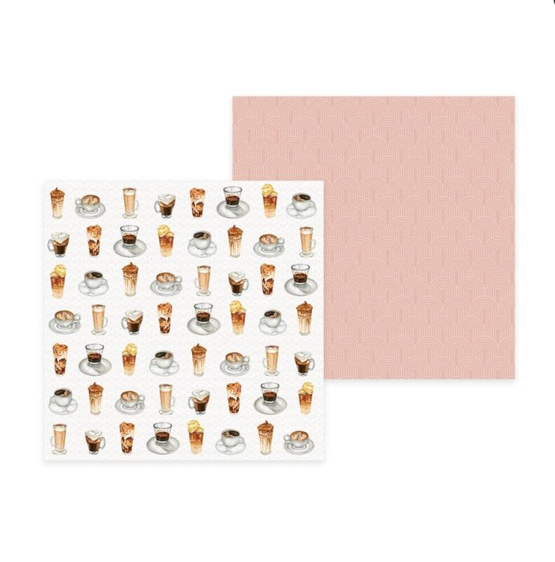 Sada scrapbookových oboustranně potištěných papírů P13 6x6" - Coffee Break - sada 24 listů