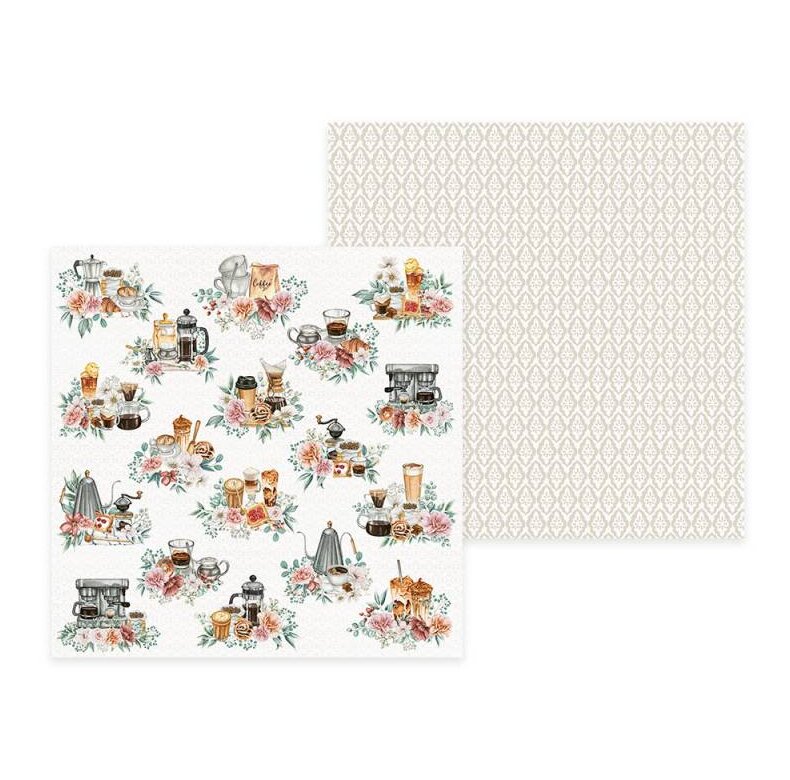 Sada scrapbookových oboustranně potištěných papírů P13 6x6" - Coffee Break - sada 24 listů