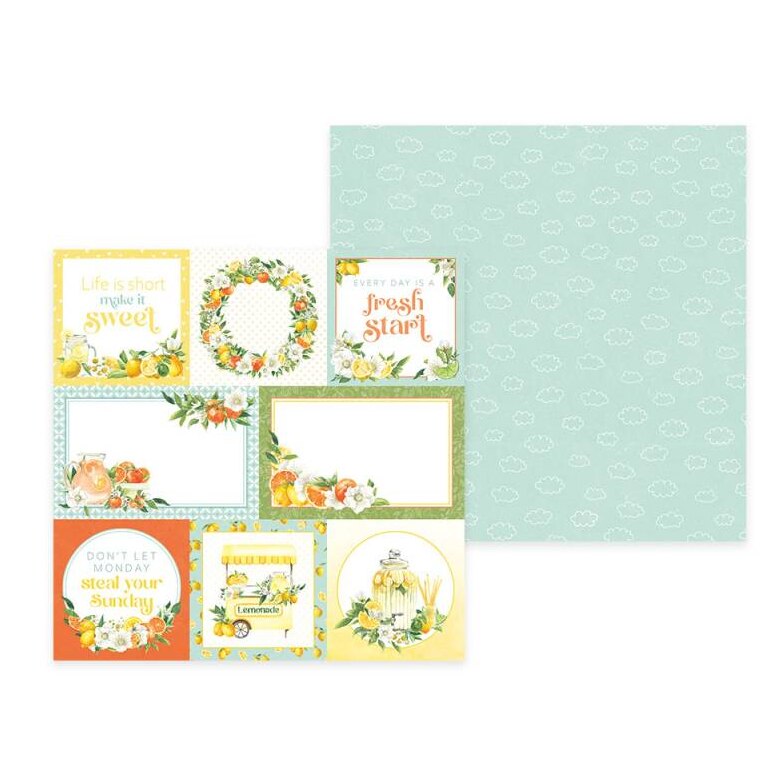 Sada scrapbookových oboustranně potištěných papírů P13 6x6" - Fresh Lemonade - sada 24 listů
