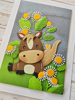 Přání ruční výroba - Koník - 1 ks