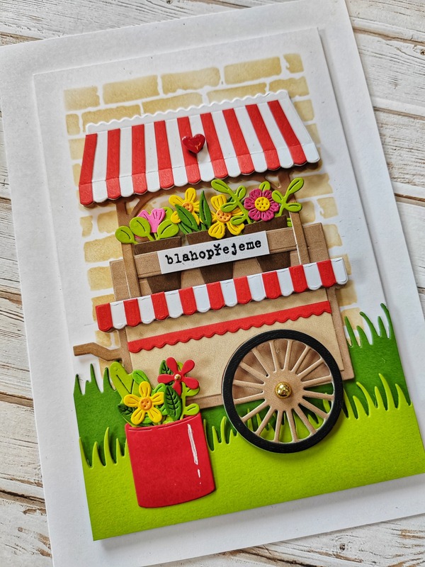 Přání ruční výroba - Květinový stánek