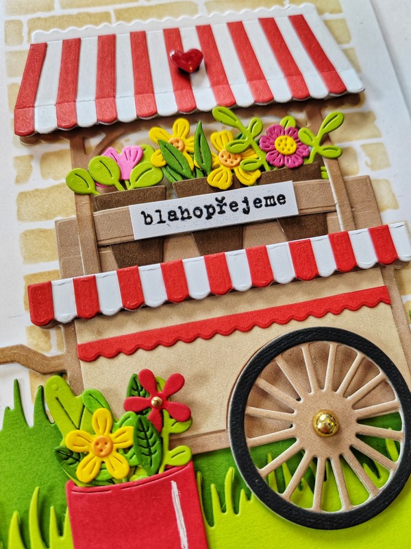 Přání ruční výroba - Květinový stánek