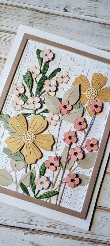 Přání ruční výroba - Květiny - 1 ks