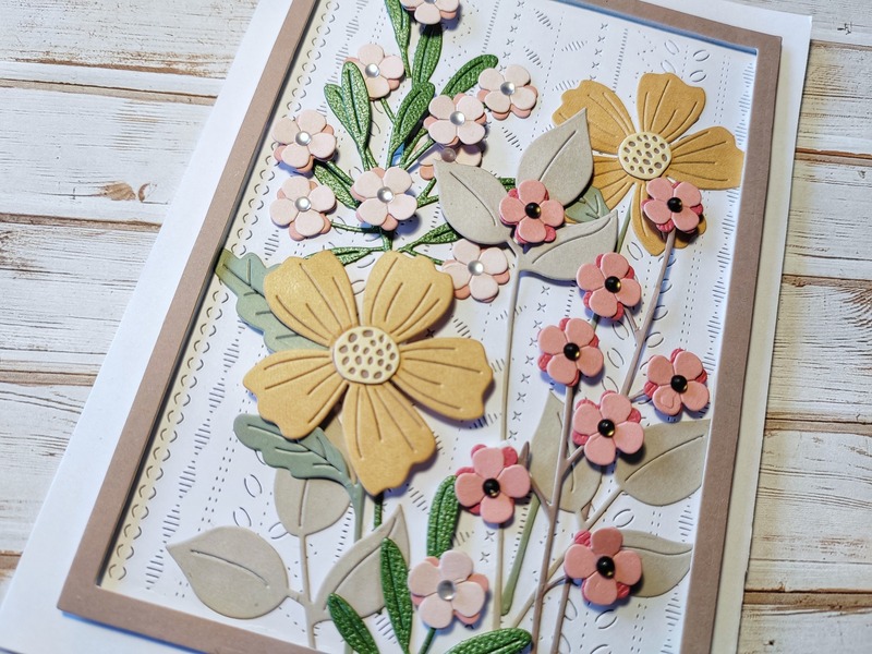 Přání ruční výroba - Květiny - 1 ks