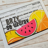 Přání ruční výroba - Brzy se uzdrav - 1 ks