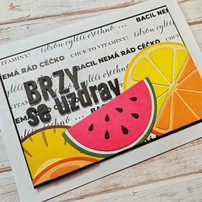 Přání ruční výroba - Brzy se uzdrav - 1 ks