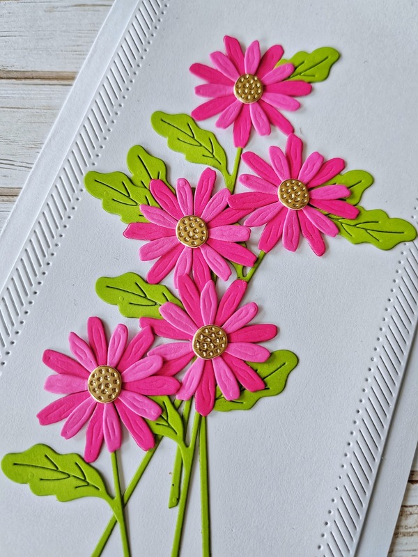 Přání ruční výroba - Květiny růžové