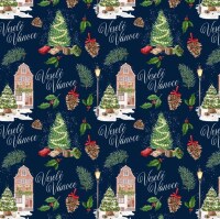 Vánoční balicí papír 70 x 100 cm - 125 g/m2 - Veselé Vánoce (modré) - 1 arch