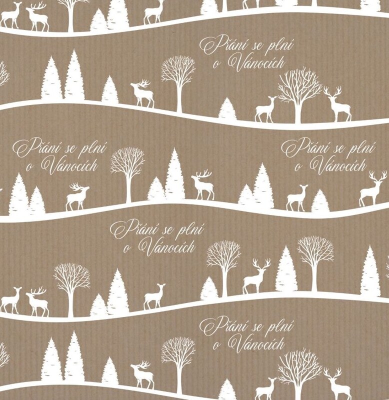 Vánoční balicí papír 70 x 100 cm - Přání se plní o Vánocích