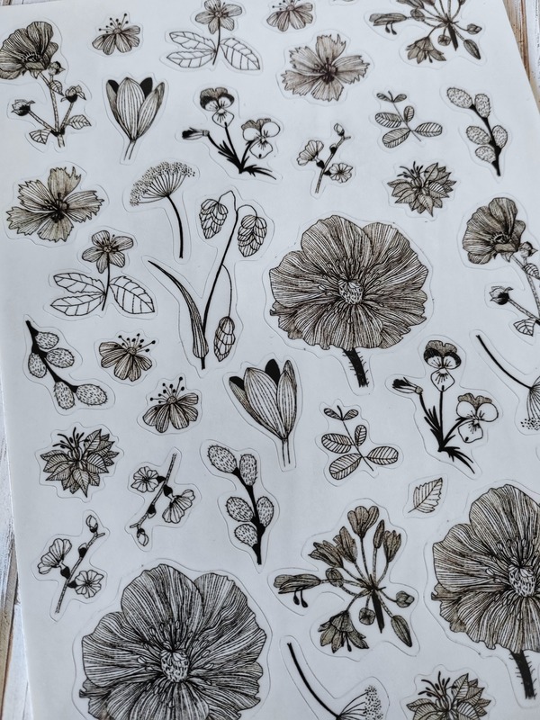 Designové průsvitné samolepky MANKAI máky - arch 39 ks