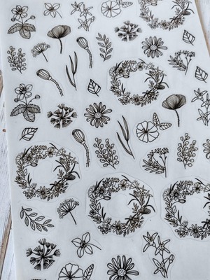 Designové průsvitné samolepky MANKAI věnečky - arch 44 ks