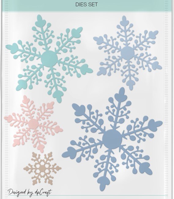 Vyřezávací šablony dpCraft - vločky - sada 5 ks