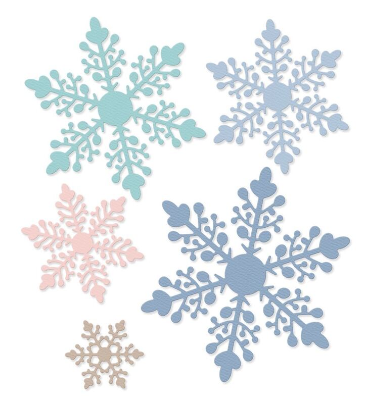 Vyřezávací šablony dpCraft - vločky - sada 5 ks