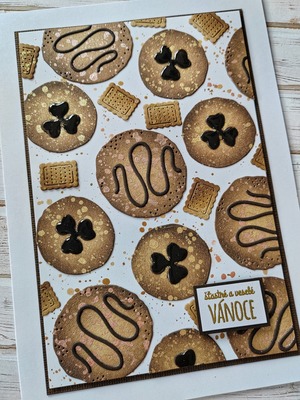 Přání ruční výroba - Vánoční sušenky - 1 ks