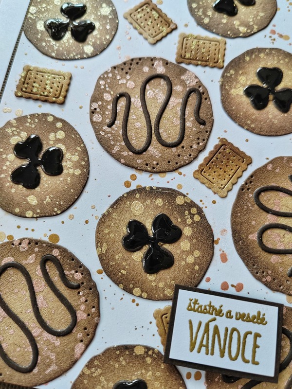 Přání ruční výroba - Vánoční sušenky - 1 ks