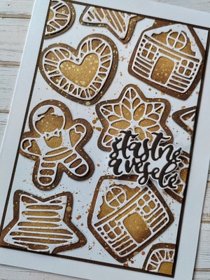 Přání ruční výroba - Perníčky - 1 ks