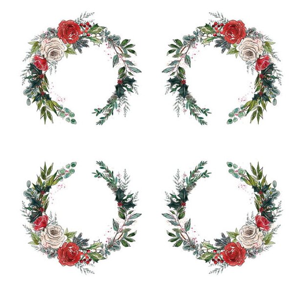 Sada oboustranně potištěných papírů PAPER HEAVEN 6x6" - A Christmas Garland - sada 24 listů