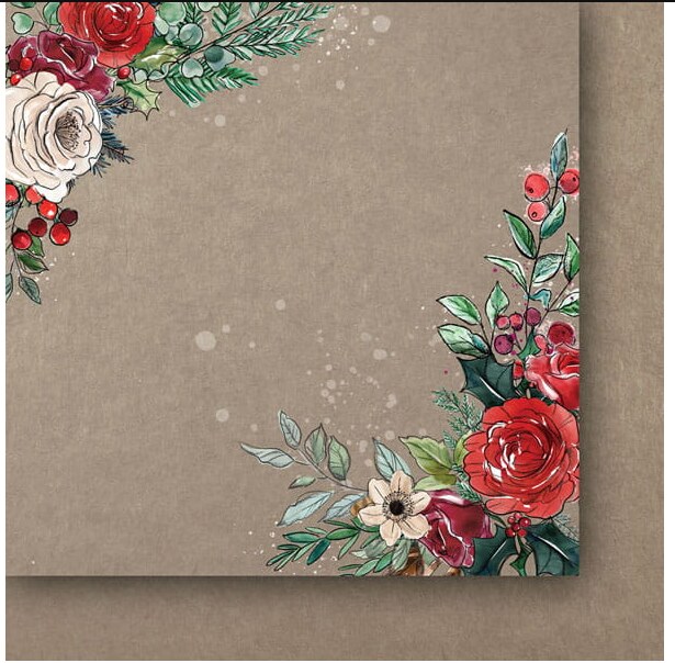 Sada oboustranně potištěných papírů PAPER HEAVEN 6x6" - A Christmas Garland - sada 24 listů