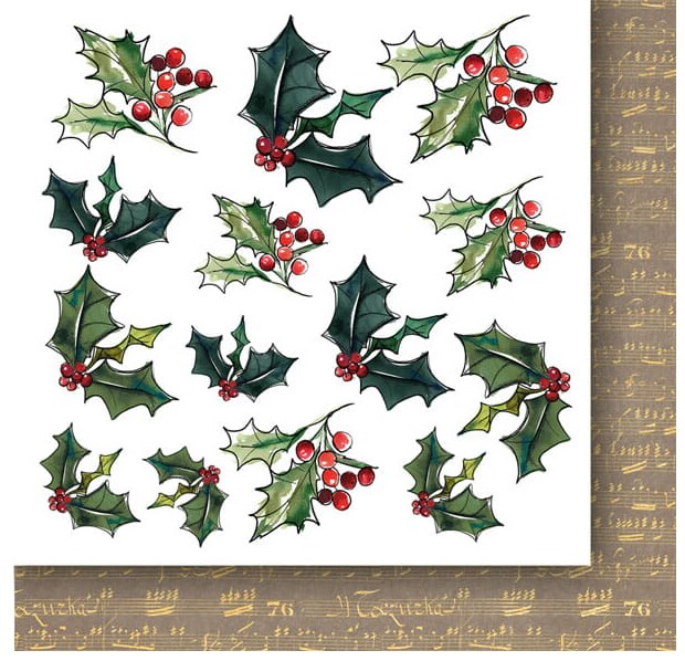 Sada oboustranně potištěných papírů PAPER HEAVEN 6x6" - A Christmas Garland_Flowers - sada 24 listů