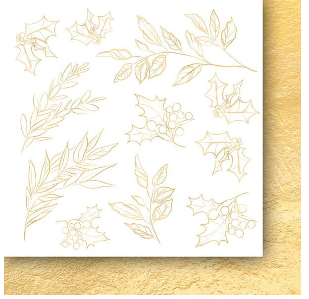 Sada oboustranně potištěných papírů PAPER HEAVEN 6x6" - A Christmas Garland_Flowers - sada 24 listů