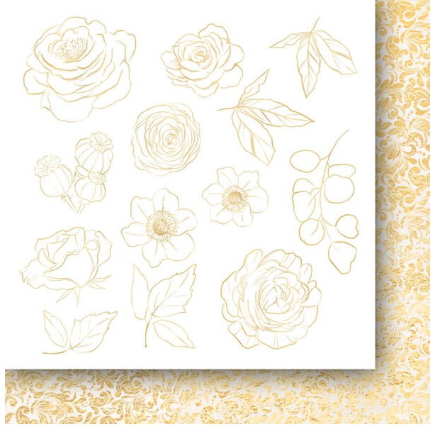 Sada oboustranně potištěných papírů PAPER HEAVEN 6x6" - A Christmas Garland_Flowers - sada 24 listů