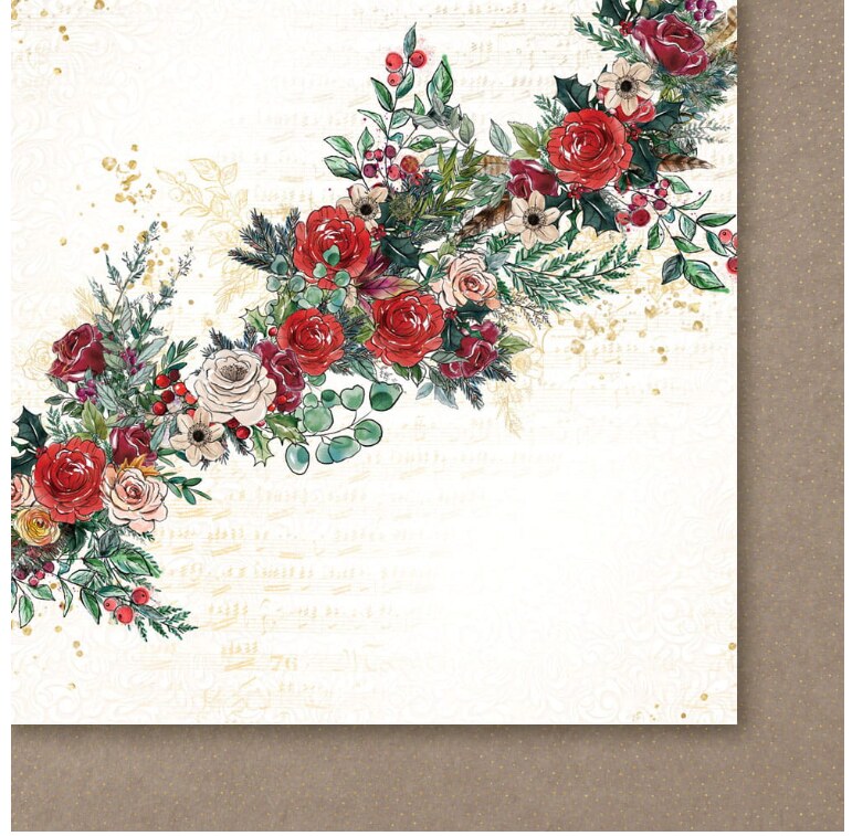 Sada oboustranně potištěných papírů PAPER HEAVEN 12x12" - A Christmas Garland - sada 12 listů