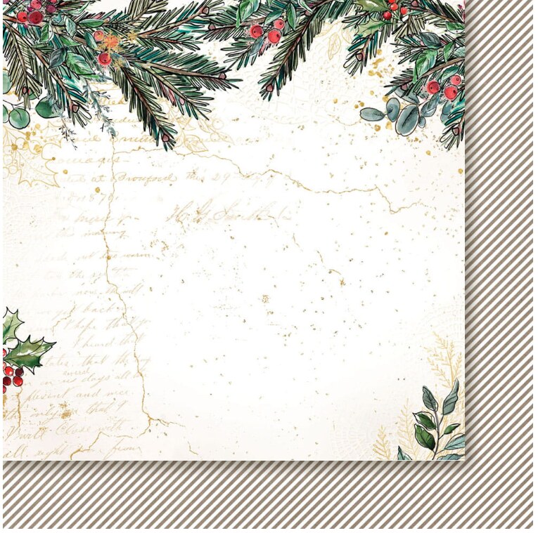 Sada oboustranně potištěných papírů PAPER HEAVEN 12x12" - A Christmas Garland - sada 12 listů