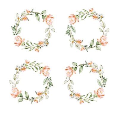 Potištěný papír s věnečky s růžičkami_2 6x6" PAPER HEAVEN - First Kiss - 1 ks