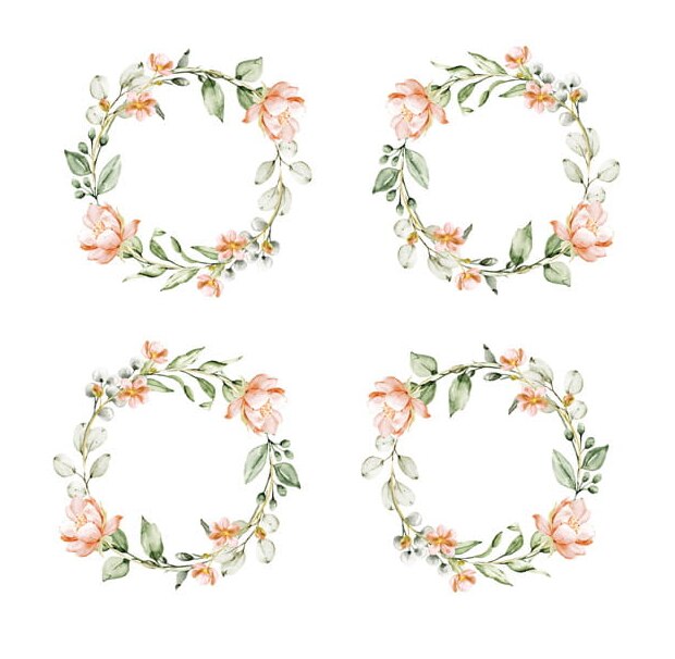 Potištěný papír s věnečky s růžičkami_2 6x6" PAPER HEAVEN - First Kiss - 1 ks