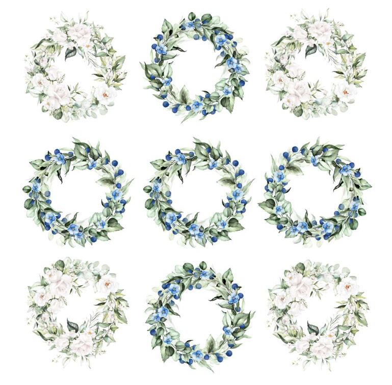 Potištěný papír s věnečky 12x12" PAPER HEAVEN - A Walk in the Clouds - 1 ks